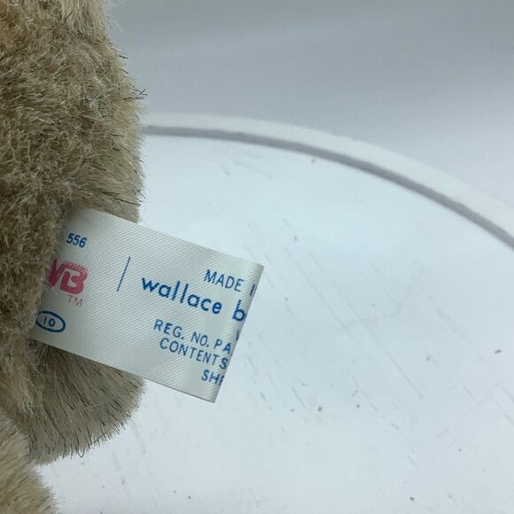 Vtg 1983 Wallace Berrie Old Time Teddy Bear Plush Plaid Ribbon 5.5” Korea - Picture 7 of 8